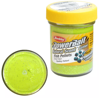 Паста форелевая Berkley Powerbait Natural Scent Glitter Trout Bait (50г) Fish Pellet Chartreuse 1239468