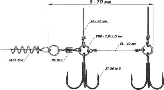 Оснастка стингер со спиралью VIDO CRAFT Spring Lock Big Size размер:S Оснастка стингер со спиралью VIDO CRAFT Spring Lock Big Size размер:S