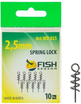 Спираль для силикон приманок FISH SEASON Spring Lock малая:2.5мм 10шт/уп WD 025F