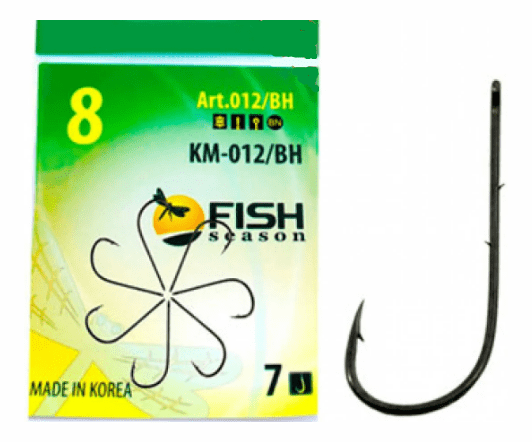 Крючок FISH SEASON KM012 Baitholder №8 колечко черный 7шт/уп 012/BH-08F
