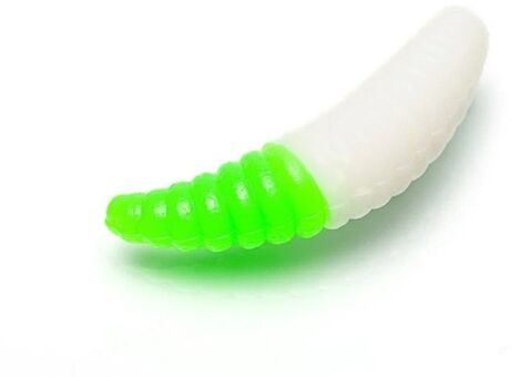 TFT Приманка силиконовая 38 мм. KUKA Цвет: K-23 Белый-Салатовый, Аромат: Сыр, 10шт.