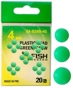 Бусина пластик FISH SEASON Plastic Bead Green/Glow Ø4мм зелёная со светонакоп 20шт/уп XA-9260-G4