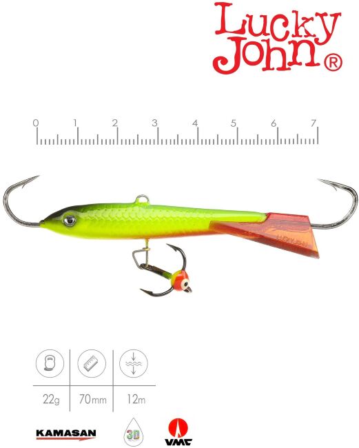 Балансир Lucky John CLASSIC 7 с тр. 70мм/26RT блистер