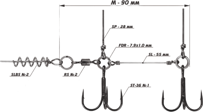 Оснастка стингер со спиралью VIDO CRAFT Spring Lock Big Size размер:M Оснастка стингер со спиралью VIDO CRAFT Spring Lock Big Size размер:M