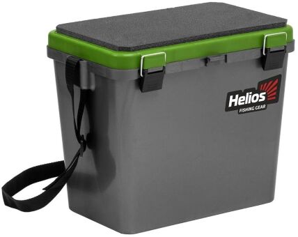 Рыболовный ящик HELIOS 19л, одна секция, серый/салатовый HS-IB-19-GG-1 Рыболовный ящик HELIOS 19л, одна секция, серый/салатовый HS-IB-19-GG-1