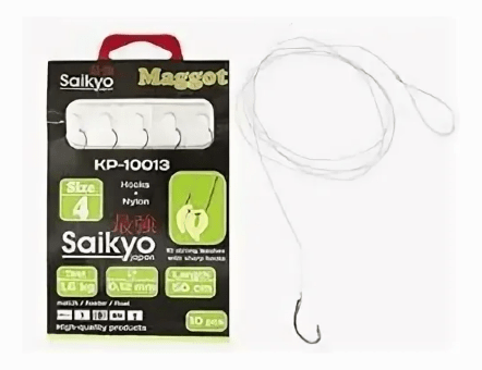 Крючок с поводком SAIKYO KP-10013 Maggot BN №4 леска 0.12мм 10шт/уп Крючок с поводком SAIKYO KP-10013 Maggot BN №4 леска 0.12мм 10шт/уп