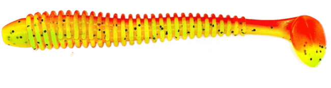 Виброхвост GROWS CULTURE Swing Impact 3.5" #468 Orange/ Black FLK 8.7см 3.2гр 8шт/уп