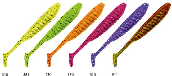 Виброхвост ZUB Bleak 75мм цвет 351 шартрез с блестками 6шт/уп