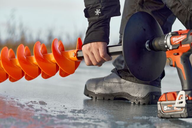 Шнек ледобура с адаптером под шуруповерт Rextor THUNDERBOLT пласт. спираль 200мм