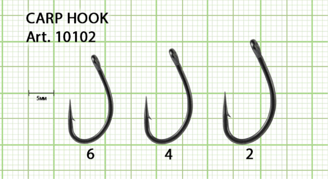 Крючок FISH SEASON Carp Hook №6 колечко черный 10шт/уп 10102-06F