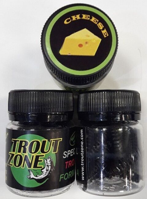 Силиконовая приманка TROUT ZONE Ribber Pupa 1.8" черный сыр 10шт/уп