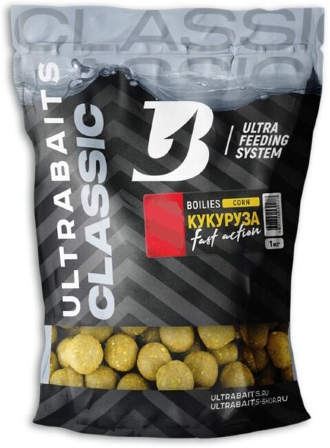 Бойлы прикормочные ULTRABAITS Кукуруза 14мм, 1кг
