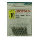 Вертлюжок тройной OWNER 52454-10 Triple Crane Swivel черный 38.2кг 5шт/уп Вертлюжок тройной OWNER 52454-10 Triple Crane Swivel черный 38.2кг 5шт/уп