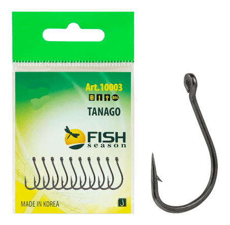 Крючок FISH SEASON Tanago-Ring №5 колечко черный 10шт/уп 10003-05F