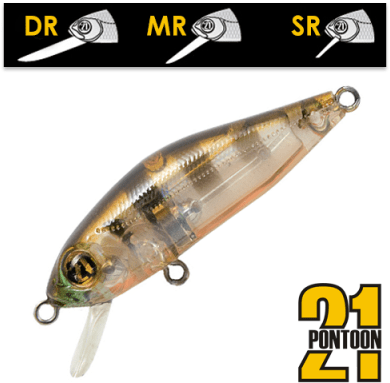 Воблер PONTOON21 CrackJack 38SP-MR 38мм 2.5гр  0,7-1,0м 008 Ghost HG Gill