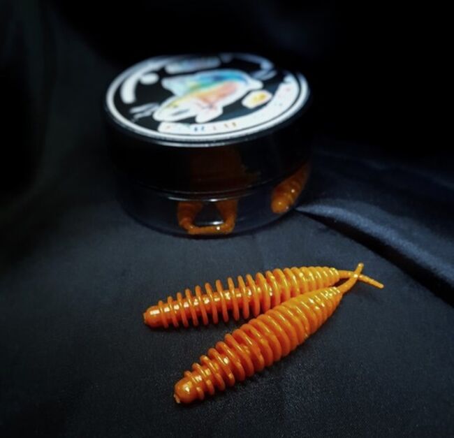 Силиконовая приманка FORTUNE FISH Пламп2 #6 (оранж, блёстка) 5шт/уп