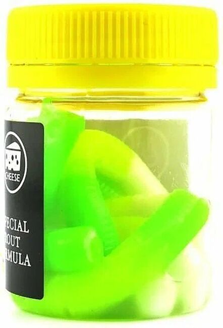 Силиконовая приманка COOL PLACE  Buk Floating Stretch 6.5см" Сыр Белый/Шартрез/Зеленый 7шт/уп