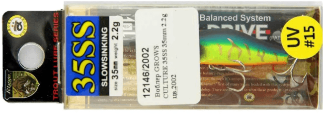 Воблер GROWS CULTURE Rige 35SS (35мм/2.2гр) UV#15 2002R Blue Mat Tiger Воблер GROWS CULTURE Rige 35SS (35мм/2.2гр) UV#15 2002R Blue Mat Tiger