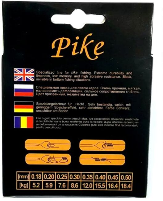 Леска монофил MIFINE  PIKE 100м 0.45мм 16.4кг прозрачная