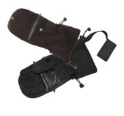 Варежки CLODWOLF ладонь:кожа фиксатор на руку карман-молния -40°С черный р:L