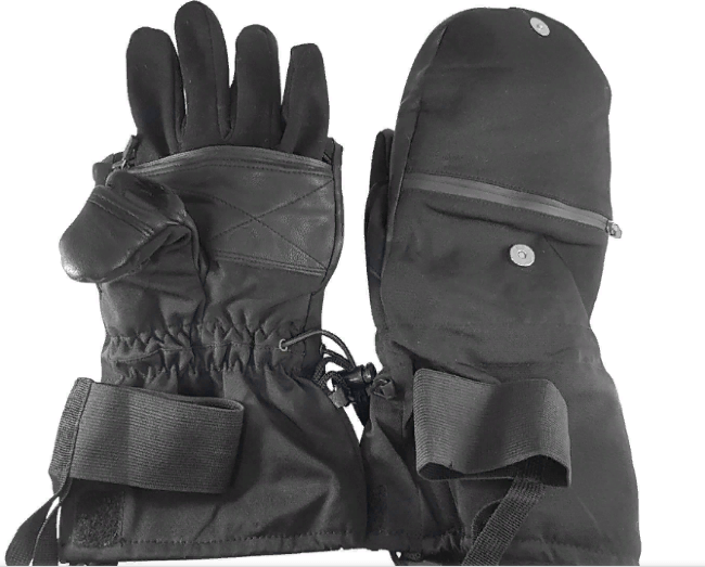 Варежки CLODWOLF ладонь:кожа фиксатор на руку карман-молния -40°С черный р:L