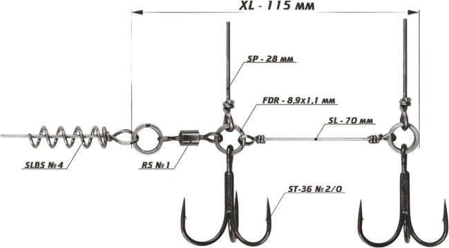 Оснастка стингер со спиралью VIDO CRAFT Spring Lock Big Size размер:XL