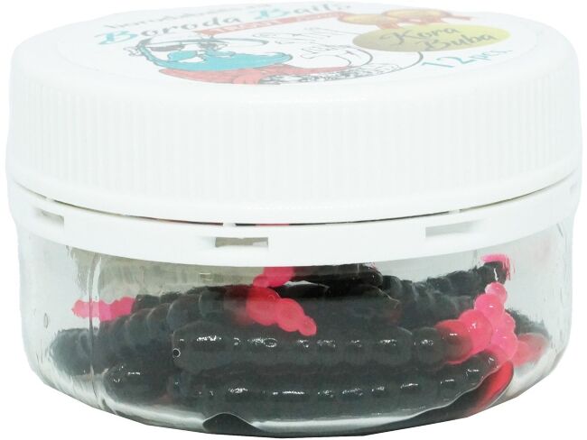 Силикон приманка BORODA BAITS Kora Buba DC SS 35мм 0.7гр Чёрн/Ярко-роз Сыр 12шт/уп