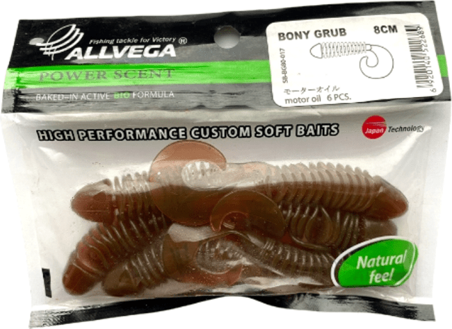 Твистер ALLVEGA Bony Grub 8см 5.2гр 6шт/уп #017 motor oil Твистер ALLVEGA Bony Grub 8см 5.2гр 6шт/уп #017 motor oil