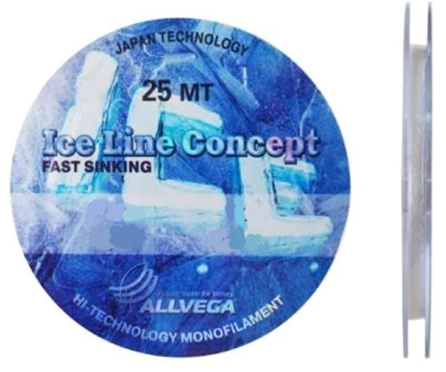 Леска монофил ALLVEGA Ice Line Concept 25м 0,22мм 6,47кг прозрачная Леска монофил ALLVEGA Ice Line Concept 25м 0,22мм 6,47кг прозрачная