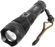 Фонарь ручной светодиодный алюминий, 5 режимов, 3.7V/3*ААА (зарядка 12/220) YYC-X71-P50