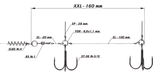 Оснастка стингер со спиралью VIDO CRAFT Spring Lock Big Size размер:XXL