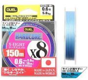 Плетёный шнур DUEL PE Hardcore X8 150м MilkyBlue #1.0/0.171мм 9.0кг H3296-MB