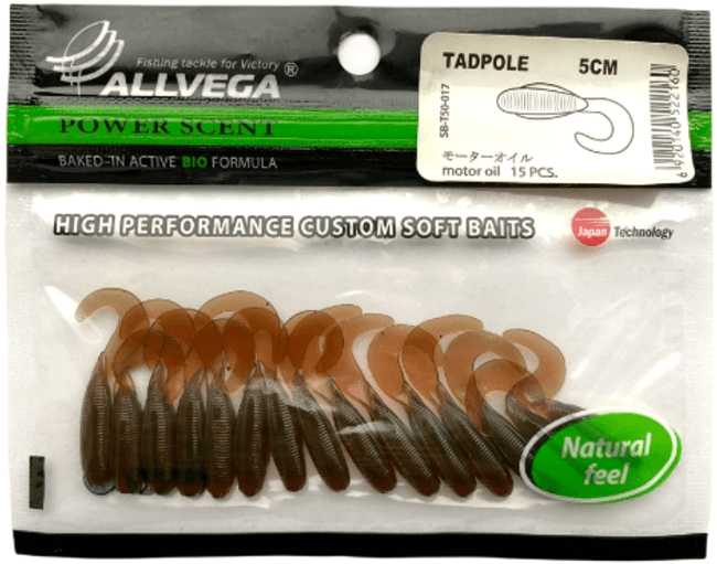 Твистер ALLVEGA Tadpole 5см 0.56гр 15шт/уп #017 motor oil Твистер ALLVEGA Tadpole 5см 0.56гр 15шт/уп #017 motor oil