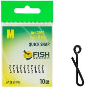 Застежка быстросъёмная FISH SEASON Quick Snap 9мм №M 4кг 10шт/уп 2031-M