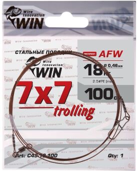 Поводок WIN Trolling 7х7 AFW 18кг 100см 1шт/уп С49-18-100 Поводок WIN Trolling 7х7 AFW 18кг 100см 1шт/уп С49-18-100