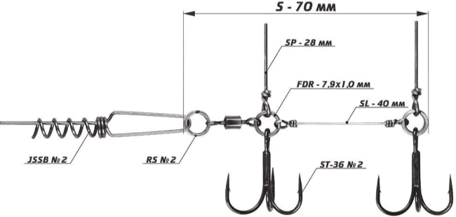 Оснастка стингер со спиралью VIDO CRAFT Jig Spring Soft Baits размер:S Оснастка стингер со спиралью VIDO CRAFT Jig Spring Soft Baits размер:S