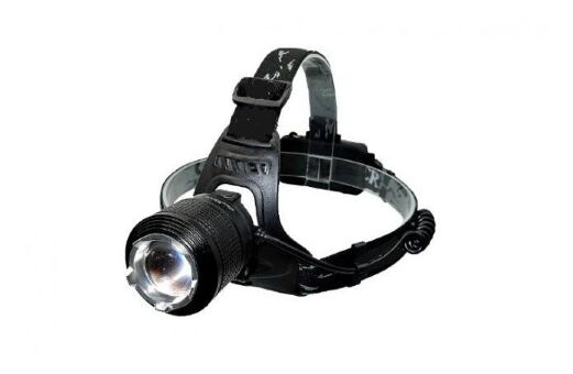 Фонарь налобный BL-2199-2 линза, зум, белое/синее свечение зарадка:авто/220в