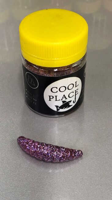 Силиконовая приманка COOL PLACE Maggot 40мм Сыр #3Ц Violet glitter 10шт/уп