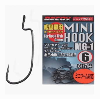 Крючок офсетный DECOY MG-1 Mini Hook #6 серебристый 10шт/уп