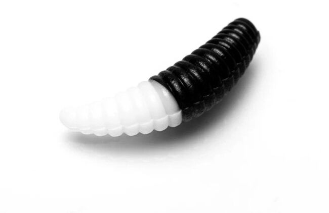 TFT Приманка силиконовая 38 мм. KUKA Цвет: K-28 Чёрный-Белый, Аромат: Сыр, 10шт. TFT Приманка силиконовая 38 мм. KUKA Цвет: K-28 Чёрный-Белый, Аромат: Сыр, 10шт.