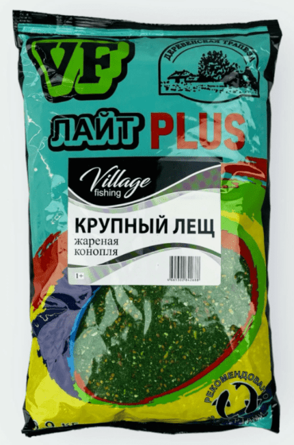 Прикормка VILLAGE FISHING Лайт PLUS Крупный лещ жареная конопля 0,9кг Прикормка VILLAGE FISHING Лайт PLUS Крупный лещ жареная конопля 0,9кг