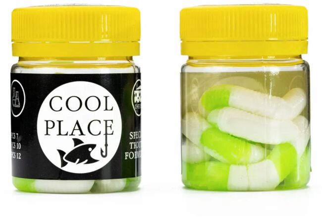 Силиконовая приманка COOL PLACE  Buk Floating Stretch 6.5см" Сыр #14 Белый/Зеленый 7шт/уп