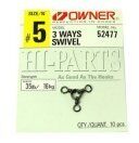 Вертлюжок в три направления OWNER 52477-07 3 Ways Swivel черный 12.8кг 11шт/уп