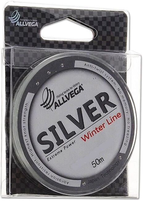 Леска монофил ALLVEGA Silver 50м 0,12мм 2,09кг серебристая