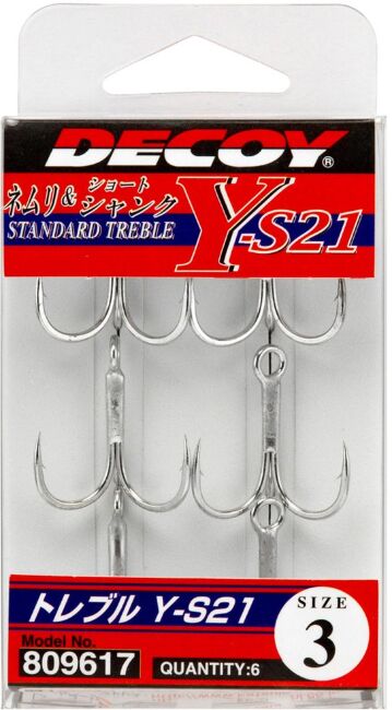 Крючок тройной DECOY Y-S21 #3 (6шт/уп) Крючок тройной DECOY Y-S21 #3 (6шт/уп)