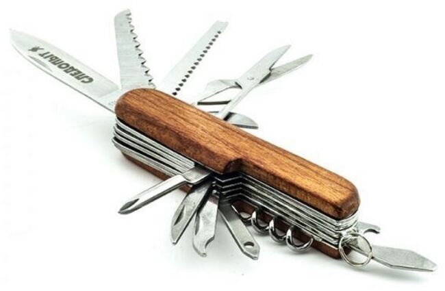 Мультитул СЛЕДОПЫТ 11 предметов, деревянная ручка PF-MT-12