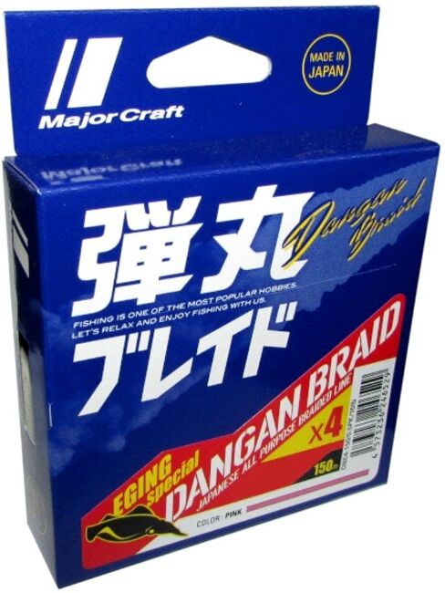 Шнур плетеный MAJOR CRAFT Dangan Braid Eging Special X4 #0.4/0.07мм 150м до 3.2 кг (pink)