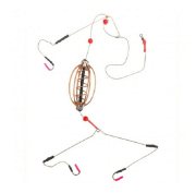 Универсальный карповый монтаж 3 крючка кормушка: арбуз/груша 50гр