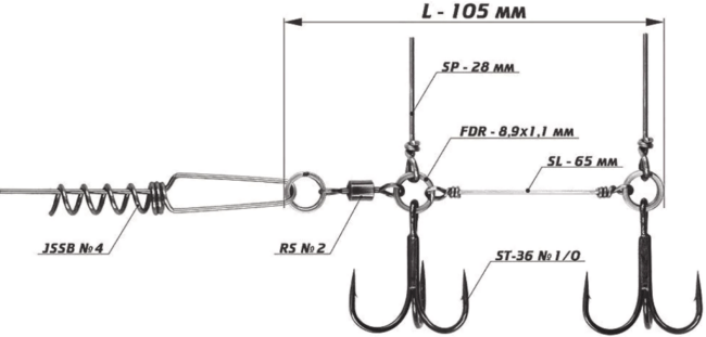 Оснастка стингер со спиралью VIDO CRAFT Jig Spring Soft Baits размер:L Оснастка стингер со спиралью VIDO CRAFT Jig Spring Soft Baits размер:L