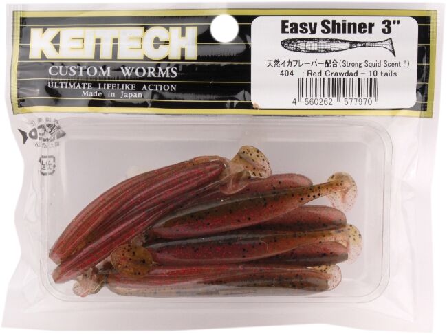 Виброхвост KEITECH Easy Shiner 3" #404 Red Crawdad 7.5см 2гр 10шт/уп